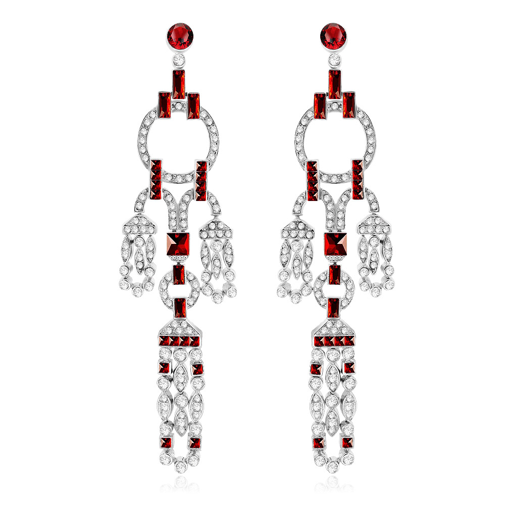 Wholesale Price Vintage Extra Long Zirconia Earrings 